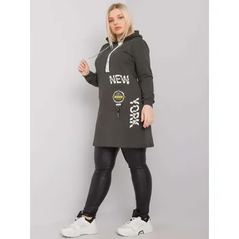 Dámská mikina Mikina Plus Size RV-TU-7221.80P RELEVANCE Barva: Zelená, Velikost: UNI