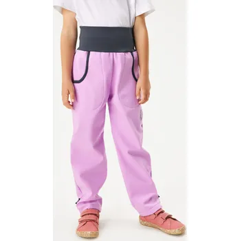Dívčí oblečení unuo Dětské softshellové kalhoty s fleecem Basic, Lila Velikost: 98/104