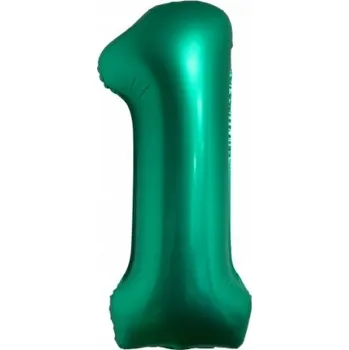 Balónek Balónek číslo 1 chrómový zelený - 86 cm