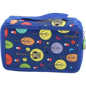 Penál Velké kreslící pouzdro na pastelky | penál, organizér - Námořnická modrá 52 jamek