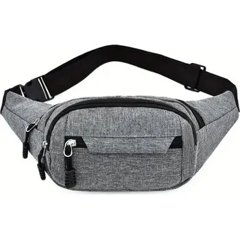 Ledvinka Voděodolná pánská sportovní ledvinka canvas | ledvinka taška - šedá