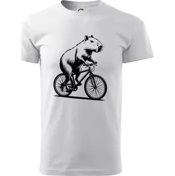 Kapybara na kole černá - Triko extra velké (5-8XL) - 7XL ( Bílá )
