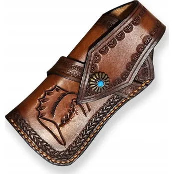 Pouzdro na nůž Pouzdro na zavírací nůž z hovězí kůže, ručně šité, na opasek