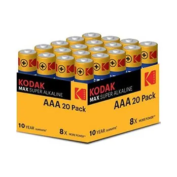 Článková baterie Baterie jednorázová alkalická, tužková, AAA, 1.5V, Kodak, blistr, 20-pack, KOD-LR3MAXBL8, Alkaline Max