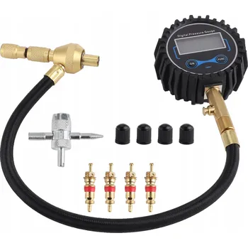 Měřič tělesných funkcí DIGITÁLNÍ TLAKOMĚR PNEUMATIK KOL MANOMETR HADICE GUMA