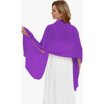 Šála Šifonový šátek šála 190cmX70cm dámská fialová/bordó na šaty