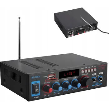 Hi-Fi komponenty ZESILOVAČ AUDIO BLUETOOTH FM RÁDIO MP3 PŘEHRÁVAČ STEREO VÝKONNÝ ZESILOVAČ