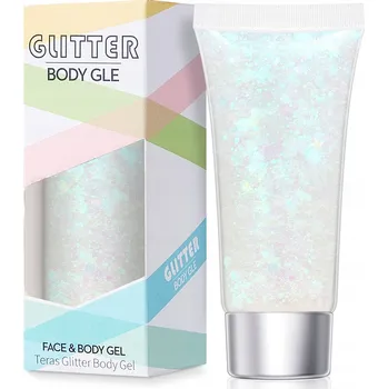 Glitter Brokát na Obličej a Tělo Gel na Zdobení Obličeje Průhledný #1