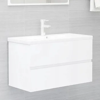 Koupelnový nábytek Bílá závěsná koupelnová skříňka POD umyvadlo 80 cm