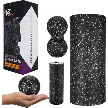 Pěnový válec MASÁŽNÍ SADA 4V1: MASÁŽNÍ VÁLEC + MINI VÁLEČEK + DUOBALL + MÍČEK Be4Sport