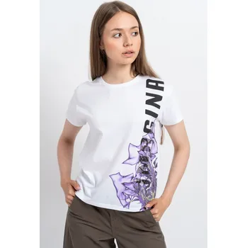 Dívčí tričko Reporter Young | Dívčí bílé tričko s fialovým květinovým potiskem a nápisem „ORIGINAL“ - Barva BÍLÁ, Velikost 146 243-0440G-33-200-1