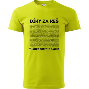 Díky za keš (v různých jazycích) - Klasické pánské triko vyšší gramáže - 4XL ( Limetková )