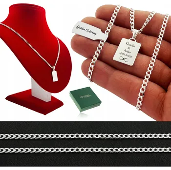 Řetízek PÁNSKÝ ŘETÍZEK PANCR + VOJENSKÁ ZNÁMKA S GRAVÍROVÁNÍM 925 JAKO DÁREK