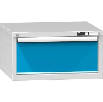 Dílenský stůl Podvěsný kontejner pro dílenský stůl, v x š x h: 390 x 731 x 780 mm, 1 x zásuvka, barva šedá RAL7035/modrá RAL5012