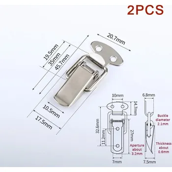 Nerezová přezka s pružinou na kufr | zámek kufru, kovová přezka - 2 ks