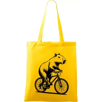 Kapybara na kole černá - Taška bavlněná - 42 x 38 cm ( Žlutá )