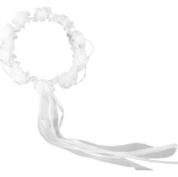 Čelenka Dětská čelenka s květy a závojem | květinový věneček, svatební doplněk - Bílá A.