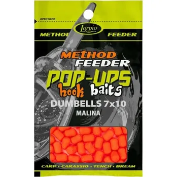 Boilies Nástraha Lorpio Dumbells POP-UP 7x10mm Malina