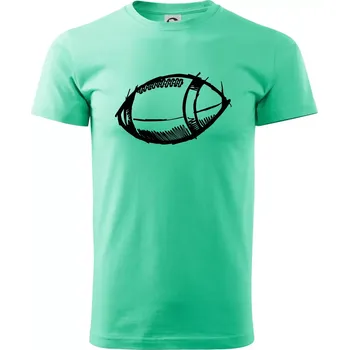 Pánské tričko Americký fotbal míč skica - Klasické pánské triko vyšší gramáže - XS ( Mátová )