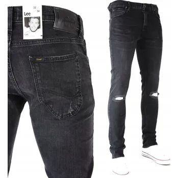 Pánské džíny LEE LUKE SLIM TAPERED BLACK ČERNÉ DÍRY DŽÍNY _ W29 L34