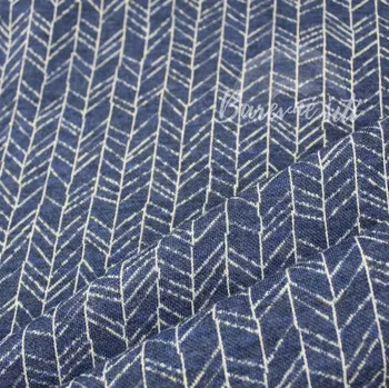 Merino Šipky modrá a krém (E) (Hebké merino oboulic )