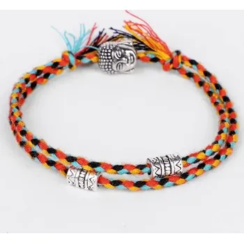 Náramek Tibetský ručně pletený náramek štěstí | náramek, amulet - 5-