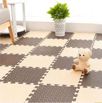 Hračka pro kojence Měkká pěnová podložka pro děti | dětská podložka, hrací koberec - Béžovo-hnědá , 4 KS