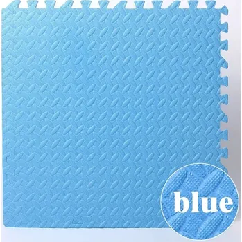 Hrací deka Měkká pěnová podlaha s puzzle spojem | dětská podložka, hrací koberec - Modrý , 7 KS