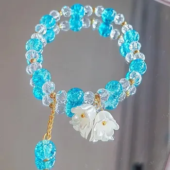 Náramek Barevný květinový korálkový náramek | dámský náramek, korálkový náramek - 28