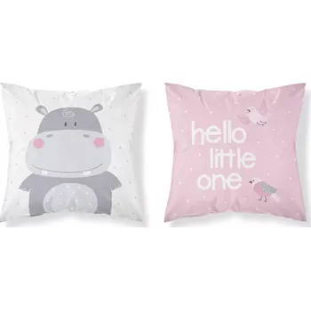 Povlak na dekorativní polštářek Detexpol Povlak na polštářek Hrošík růžová Bavlna, 40/40 cm