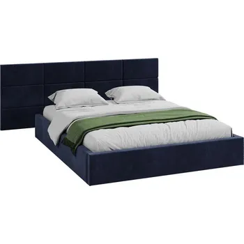 Postel Čalouněná postel DENVER 120x200 s kovovým zdvižným roštem PARIS TMAVĚ MODRÁ