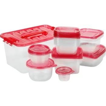 Dóza na potraviny EXCELLENT HOUSEWARE Dóza na potraviny JUMBO sada 27 ks červená KO-362000020cerv