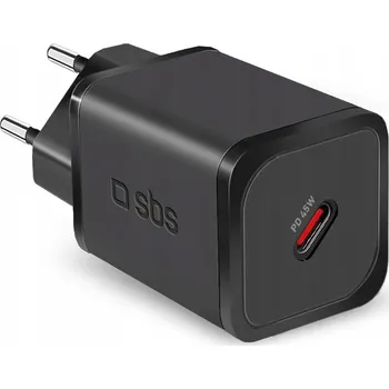 Síťová nabíječka SBS TETRGAN1C45W 45W GaN USB-C s Power Delivery - černá