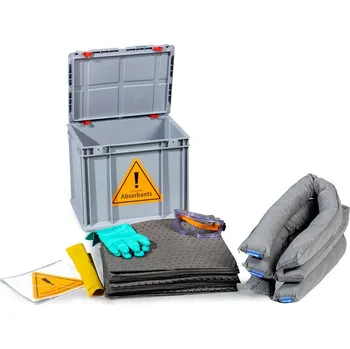 Sorbent DENSORB® sorpční havarijní sada v mobilní stohovatelné euro nádobě, provedení Univerzál