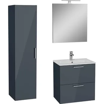 Koupelnový nábytek Vitra Koupelnová sestava s umyvadlem 60 cm včetně umyvadlové baterie, vtoku a sifonu VitrA Mia antracit KSETMIA60A KSETMIA60A
