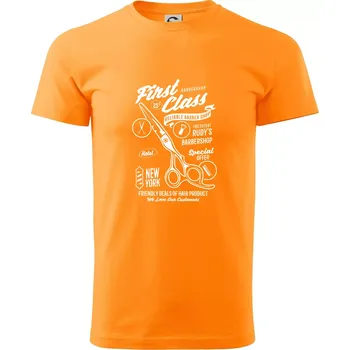 First Class Barber - Klasické pánské triko vyšší gramáže - S ( Tangerine orange )