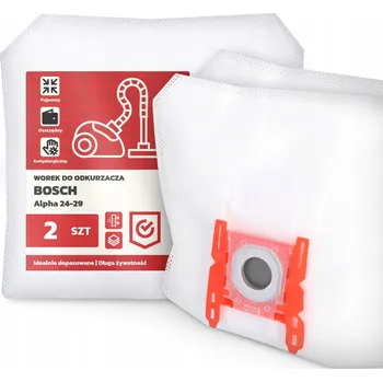 Sáček do vysavače 2x SÁČEK do VYSAVAČE Bosch Alpha 24-29 Syntetický Odolný Velký Sáčky G9