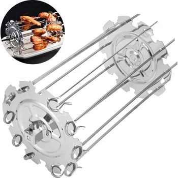 Příslušenství pro gril NEREZOVÝ ROŠT NA GRIL STOJAN NA PEČENÍ KUŘETE BBQ