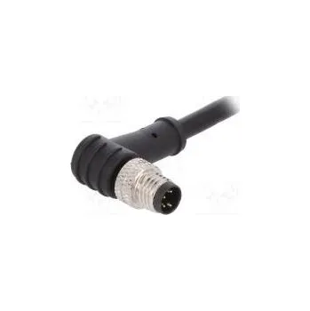 Elektrický konektor Konektor M8 vidlice PIN 4 úhlový s vývodkou,s kabelem 3A 30V