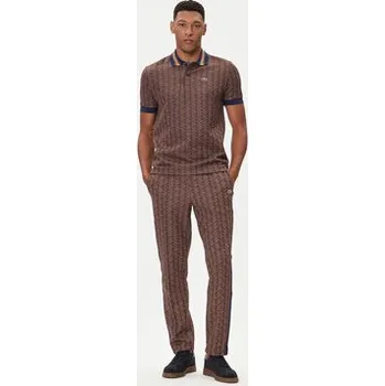 Pánská košile Lacoste Polokošile DH1417 Hnědá Regular Fit 5