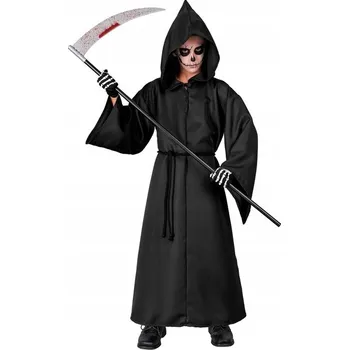 Karnevalový kostým KOSTÝM MALÝ ČERNÝ TEMNÝ SMRŤÁK PRO DĚTI HALLOWEENSKÝ PŘEVLEK VELIKOST 128