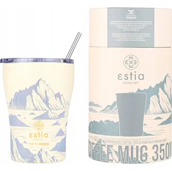 Termohrnek nepropustný termoska na kávu čaj se slámkou 350 ml 6/12h