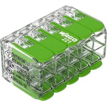 WAGO Svorka 221-430 Páčková spojovací pro všechny druhy vodičů max. 4 mm² transparentní 221-430