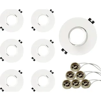 Stojací lampa Balení 6 LED zapuštěných bodových světel GY včetně objímky GU10, LED kulaté zapuštěné stropní