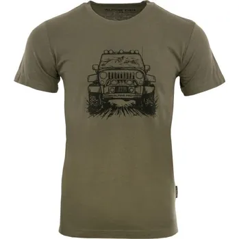 Pánské triko ALPINE PRO BREJ XXXL Khaki, Černá