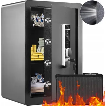 Trezor Domácí trezor s elektronickým zámkem, pancéřová skříň 62 L
