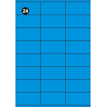 Samolepící etiketa Samolepící etikety 70x36 mm, A4 - modré FOPRINT ( balení 20 listů)