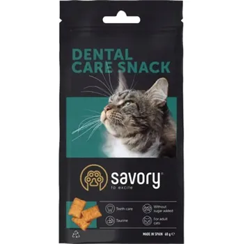Pamlsek pro kočku SAVORY KOČIČÍ PAŠTIČKY POLŠTÁŘKY PÉČE O ZUBY 60G pro kočky pamlsek na zuby