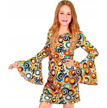 Karnevalový kostým Dětské Kostým šaty hippie vzorem a barevnými kruhy ve stylu 70. let 158