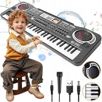 Hudební nástroj pro děti ELEKTRONICKÉ PIANO VARHANY MIKROFON 61 KLÁVES DEMO KEYBOARD PRO DĚTI
